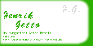 henrik getto business card